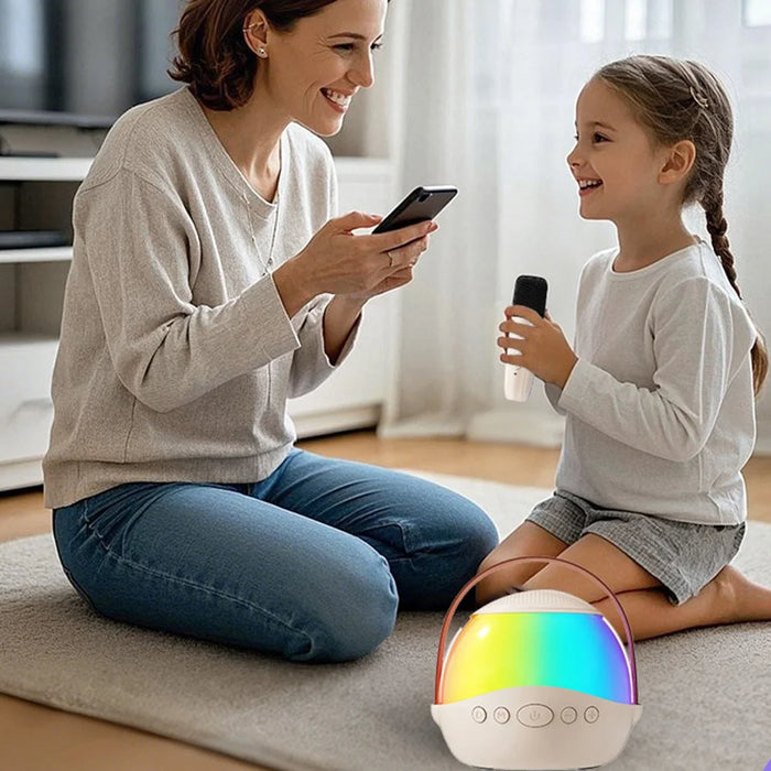P9 Portable Bluetooth-compatible Speaker RGB Lighting HiFi Sound Karaoke Subwoofer with 2 Wireless Microphones - 3