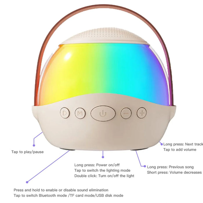 P9 Portable Bluetooth-compatible Speaker RGB Lighting HiFi Sound Karaoke Subwoofer with 2 Wireless Microphones - 5
