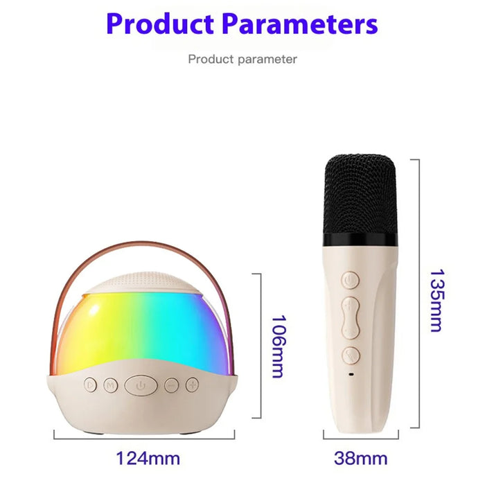 P9 Portable Bluetooth-compatible Speaker RGB Lighting HiFi Sound Karaoke Subwoofer with 2 Wireless Microphones - 6