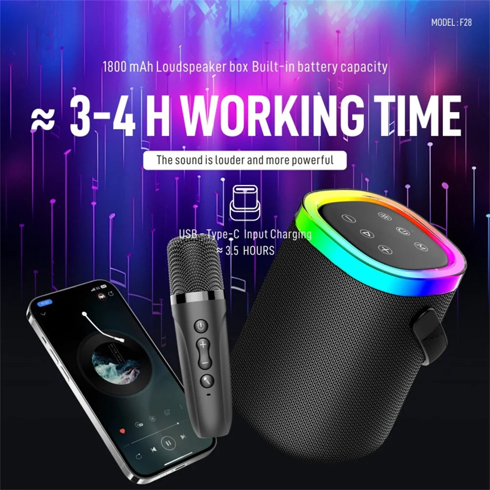 KONFULON F28 10W Wireless Speaker 1800mAh Battery Capacity Portable Speaker with Mic for Home / Outdoor - Black - 3