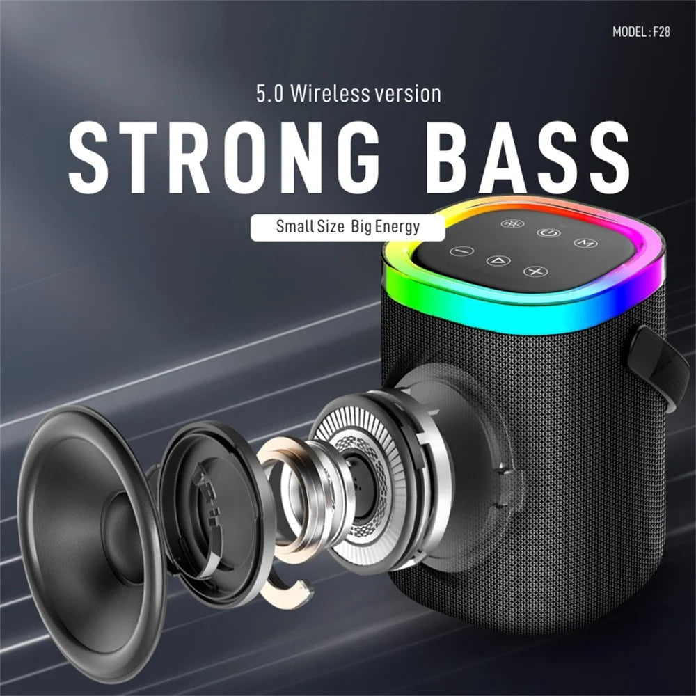KONFULON F28 10W Wireless Speaker 1800mAh Battery Capacity Portable Speaker with Mic for Home / Outdoor - Black - 4