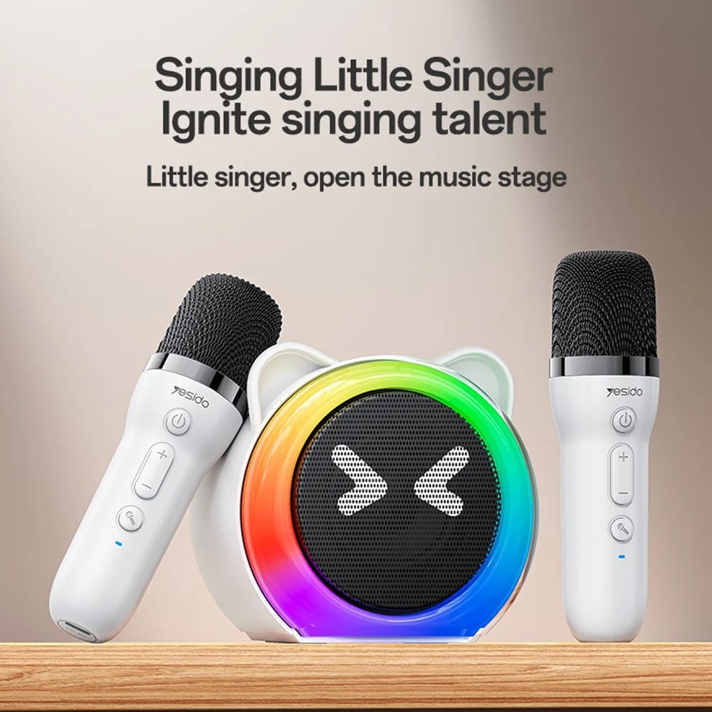 YESIDO YSW36 Cute Ears Design 5W Bluetooth-compatible Karaoke Speaker with Dual Microphone for Children Entertainment - 2