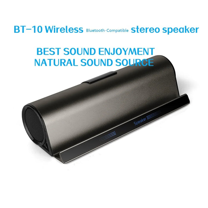 BT-10 Mini Portable Speaker Bluetooth-Compatible Subwoofer Phone Stand Long Playtime Bass Boost - 2