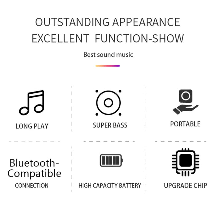 BT-10 Mini Portable Speaker Bluetooth-Compatible Subwoofer Phone Stand Long Playtime Bass Boost - 3