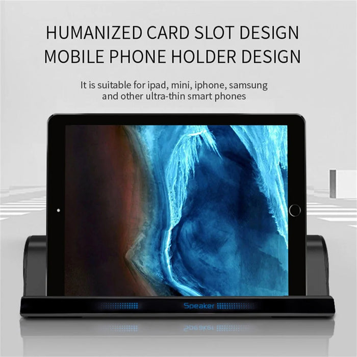BT-10 Mini Portable Speaker Bluetooth-Compatible Subwoofer Phone Stand Long Playtime Bass Boost - 4