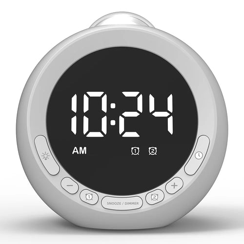 F4006 HD Sound RGB Star Projector 3 Alarms 5 Mood Lights Bluetooth-Compatible Speaker Alarm Clock USB Powered - 1