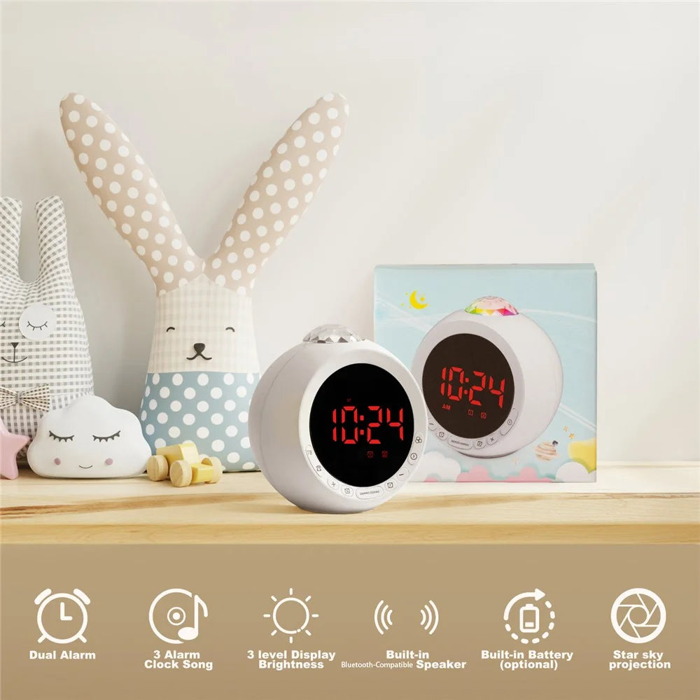 F4006 HD Sound RGB Star Projector 3 Alarms 5 Mood Lights Bluetooth-Compatible Speaker Alarm Clock USB Powered - 4