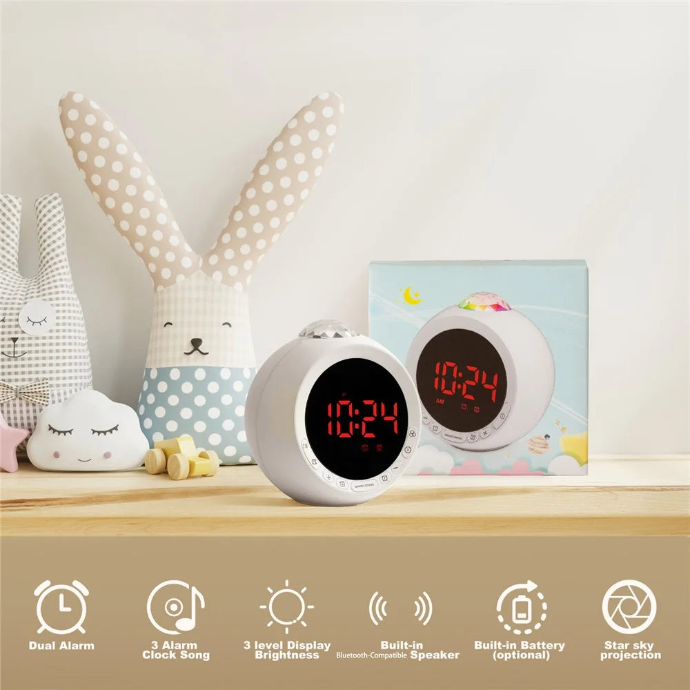 F4006 Multifunctional Alarm Clock with Starry Sky Projector + Bluetooth-Compatible Speaker Built-in Battery - 4