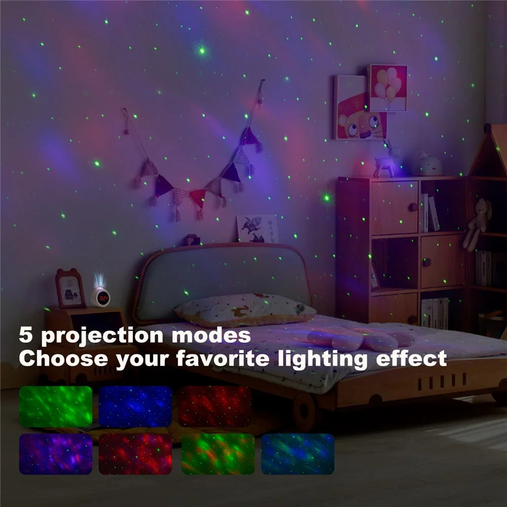 F4006 Multifunctional Alarm Clock with Starry Sky Projector + Bluetooth-Compatible Speaker Built-in Battery - 5