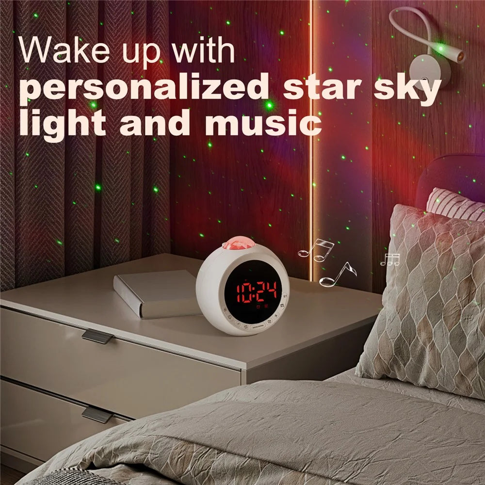 F4006 Multifunctional Alarm Clock with Starry Sky Projector + Bluetooth-Compatible Speaker Built-in Battery - 6