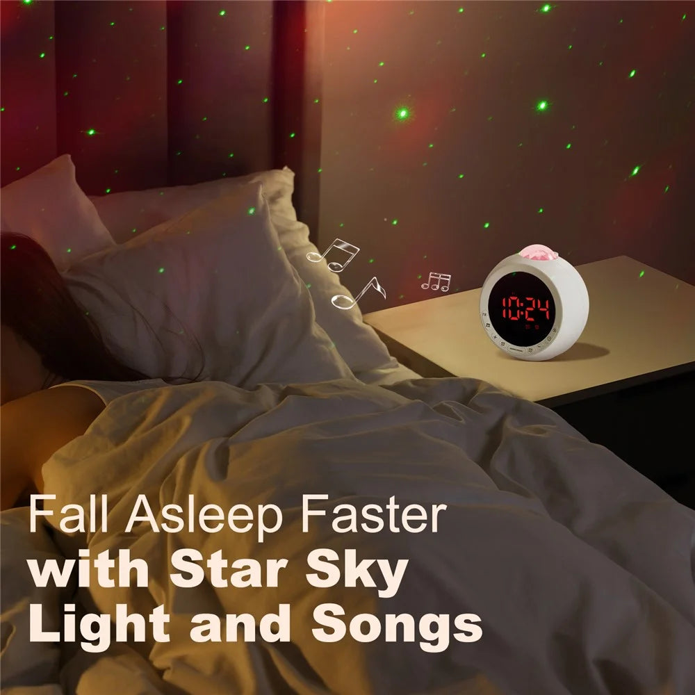 F4006 Multifunctional Alarm Clock with Starry Sky Projector + Bluetooth-Compatible Speaker Built-in Battery - 7