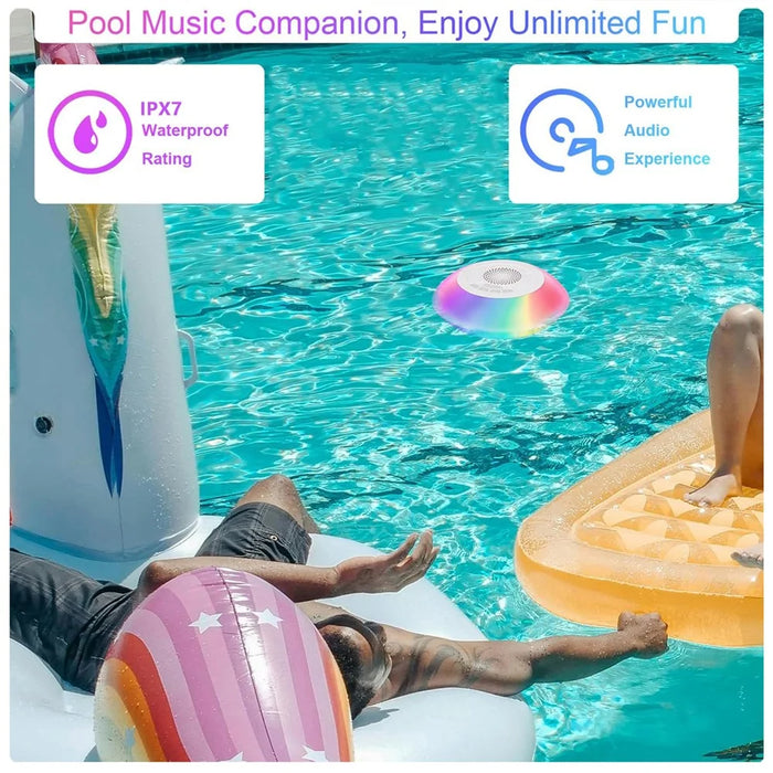 H501 Floating Bluetooth-compatible Speaker for Pool  /  Beach  /  Shower IPX7 Waterproof Stereo Sound Subwoofer with Colorful LED Lights - 2