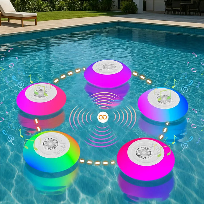 H501 Floating Bluetooth-compatible Speaker for Pool  /  Beach  /  Shower IPX7 Waterproof Stereo Sound Subwoofer with Colorful LED Lights - 4