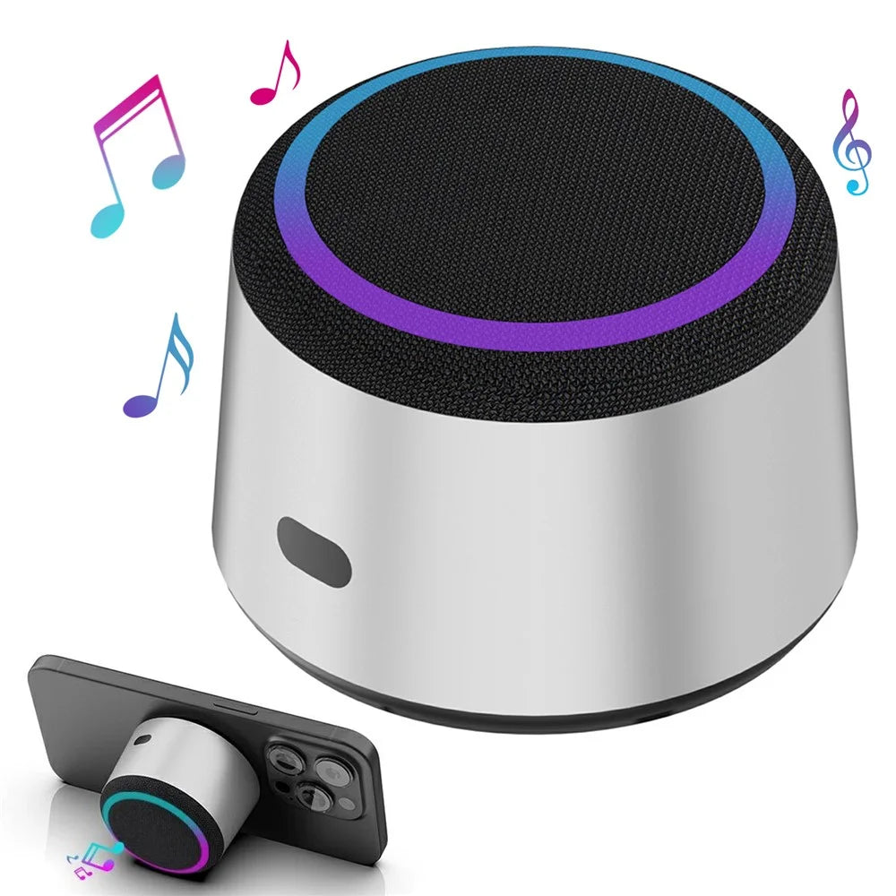 H11 TWS Bluetooth-compatible Speaker RGB Lighting 15W Wireless Charging Magnetic Phone Stand - Silver - 1