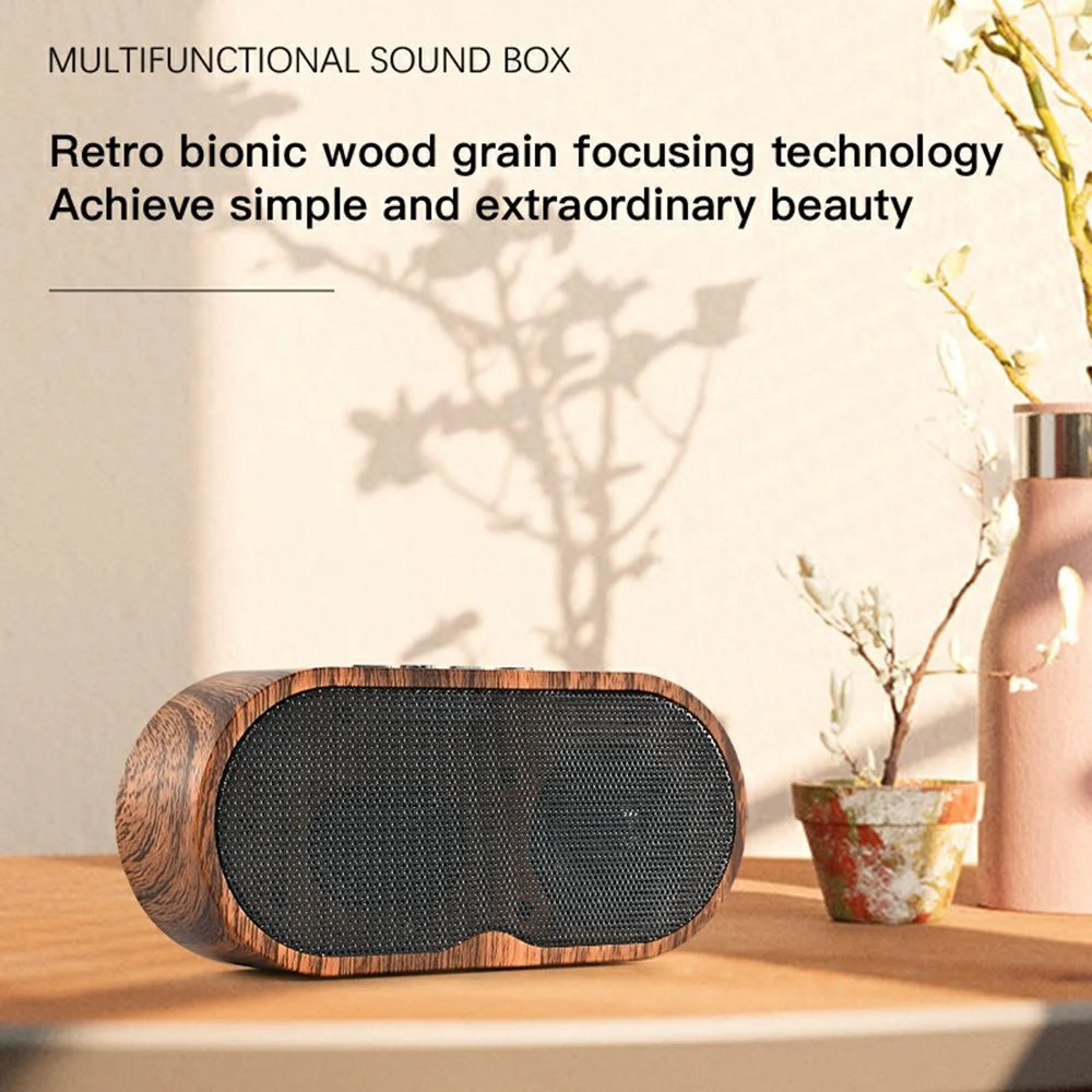 Clear Sound Bluetooth-Compatible Speaker F3 Outdoor Wireless Mini Subwoofer Long Battery Life for Home Travel - Wood - 4