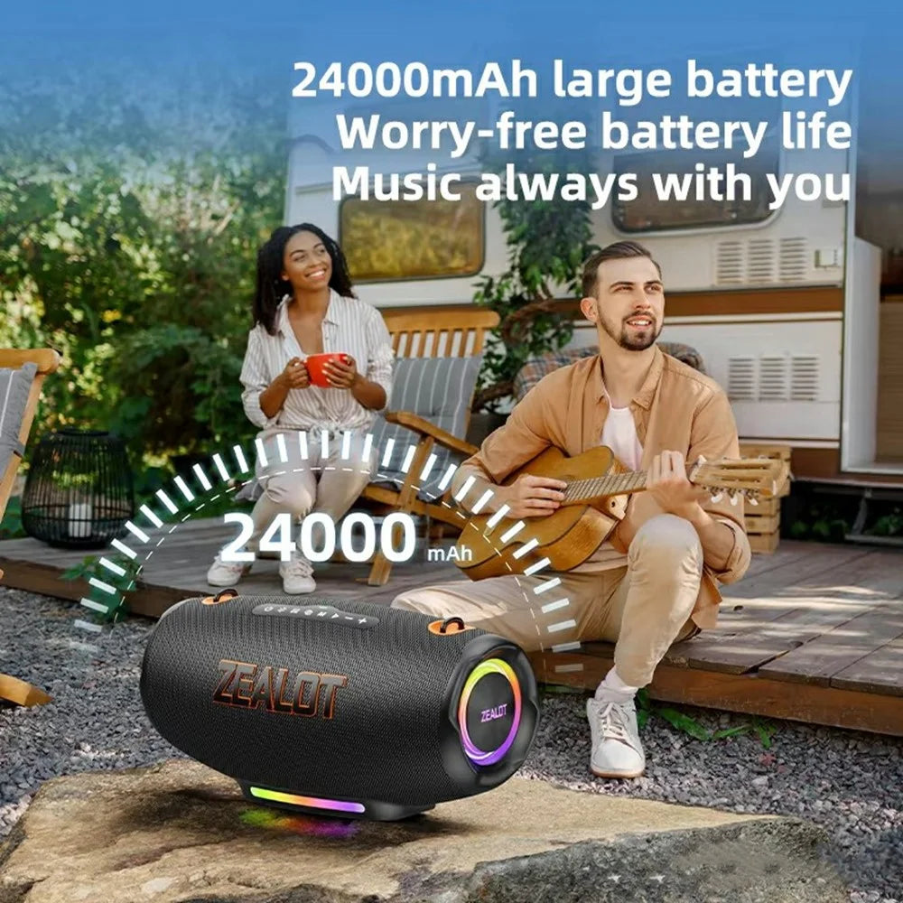 ZEALOT S127 100W Outdoor Portable Bluetooth-Compatible Speaker 24000mAh RGB Light Subwoofer - Black - 4