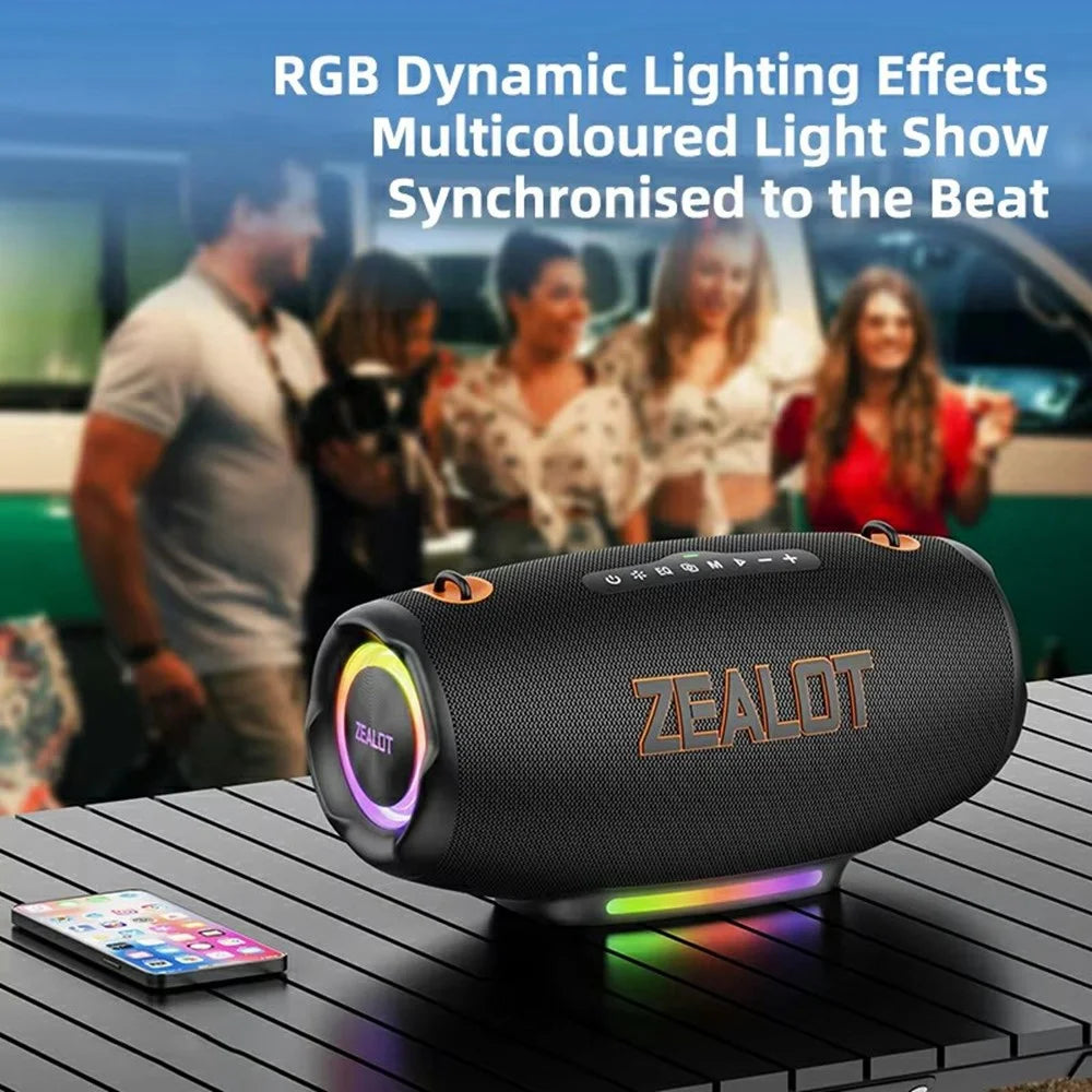 ZEALOT S127 100W Outdoor Portable Bluetooth-Compatible Speaker 24000mAh RGB Light Subwoofer - Black - 5