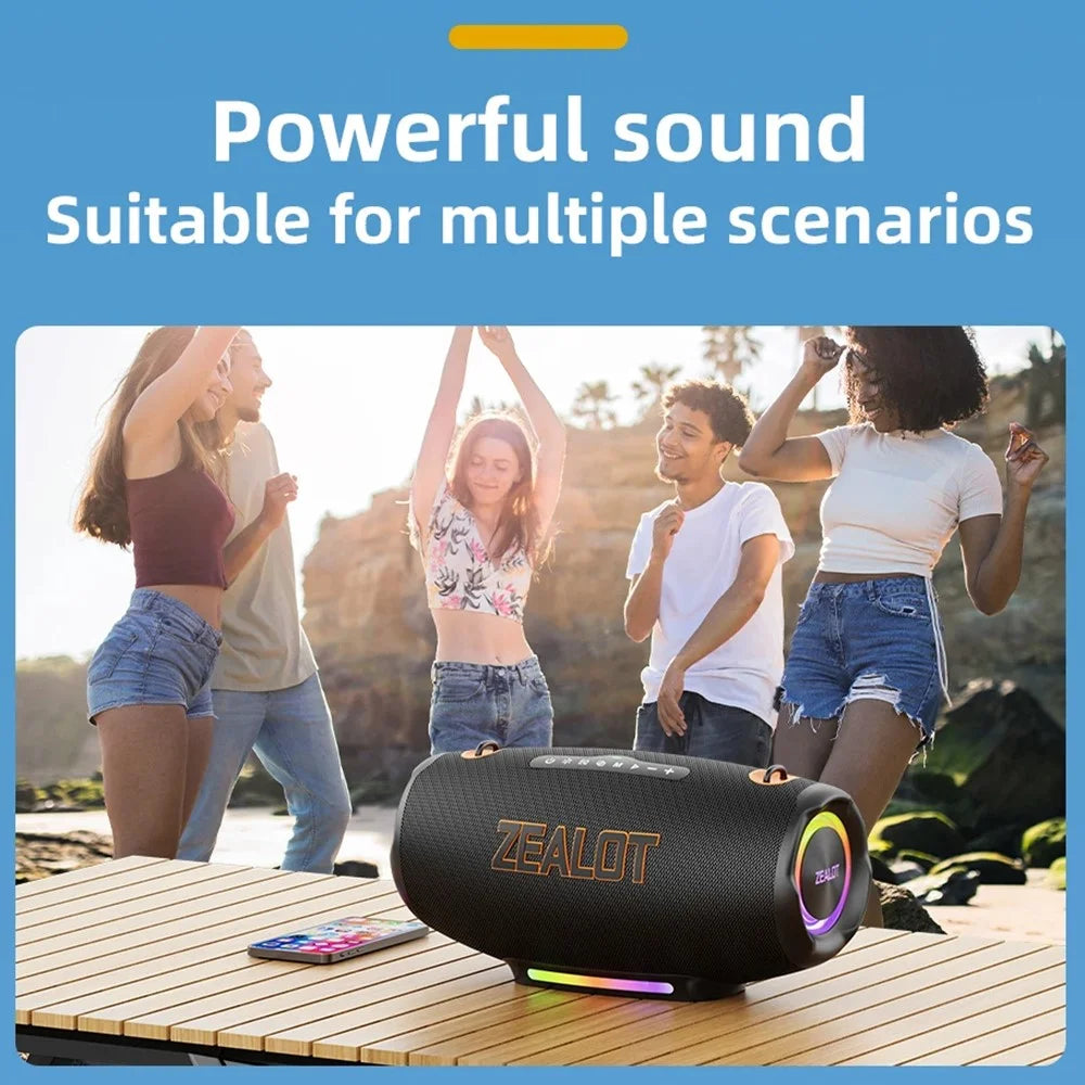 ZEALOT S127 100W Outdoor Portable Bluetooth-Compatible Speaker 24000mAh RGB Light Subwoofer - Black - 7