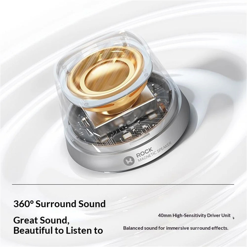 ROCK 15W Fast Charging Magnetic Wireless Charging Bluetooth-Compatible Speaker 360° Surround Sound Speaker - 3