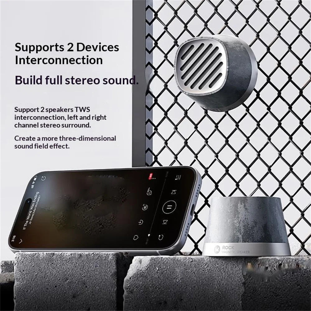 ROCK 15W Fast Charging Magnetic Wireless Charging Bluetooth-Compatible Speaker 360° Surround Sound Speaker - 5