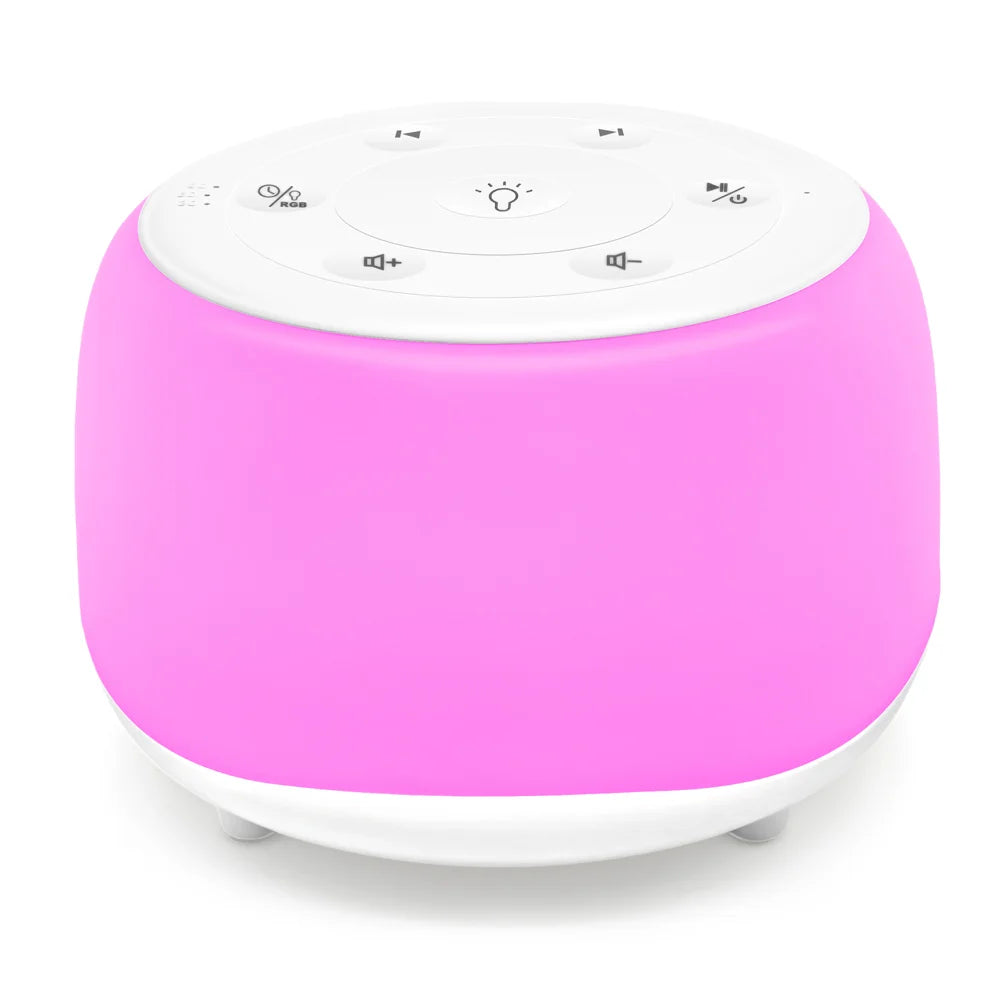 203 Portable White Noise Sound Machine Sleep Aid with 7 Colors Night Light Music Player Timer Speaker - 1