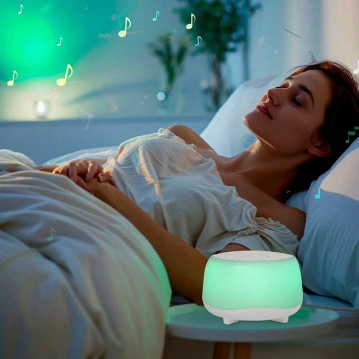 203 Portable White Noise Sound Machine Sleep Aid with 7 Colors Night Light Music Player Timer Speaker - 4