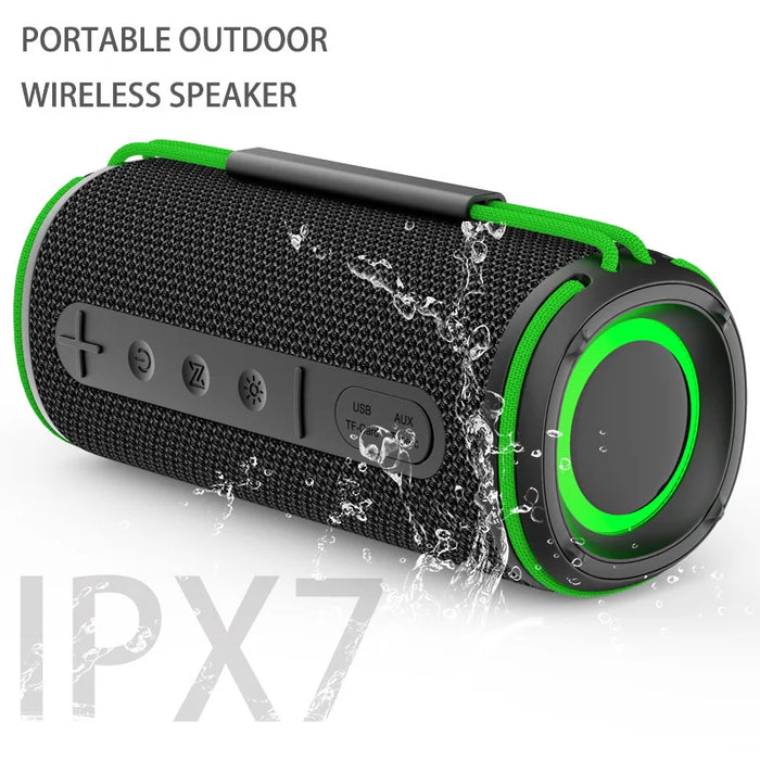 H30 Waterproof Bluetooth-compatible Speaker 20W Dual Drivers Portable Outdoor RGB Subwoofer - Black - 2