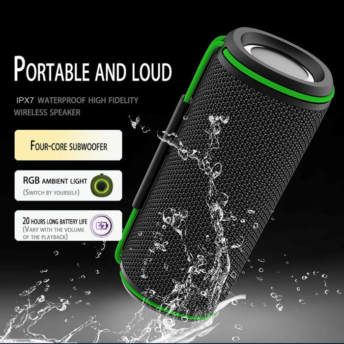 H30 Waterproof Bluetooth-compatible Speaker 20W Dual Drivers Portable Outdoor RGB Subwoofer - Black - 3