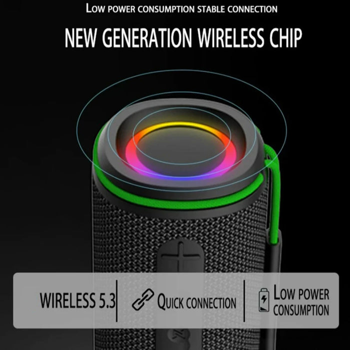 H30 Waterproof Bluetooth-compatible Speaker 20W Dual Drivers Portable Outdoor RGB Subwoofer - Black - 5