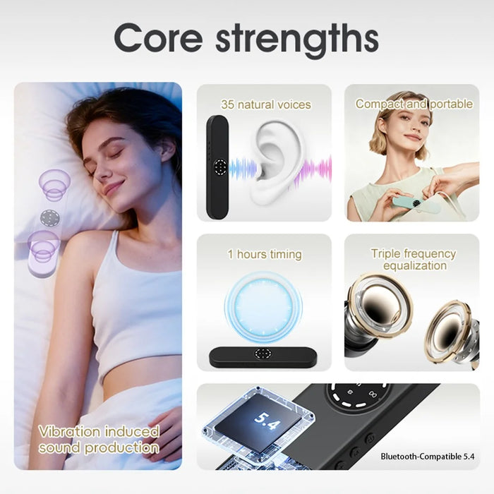 SMB-16 Bone Conduction Sleep Aid Bluetooth-compatible Speaker White Noise Sound Machine Under Pillow Speaker - Black - 5