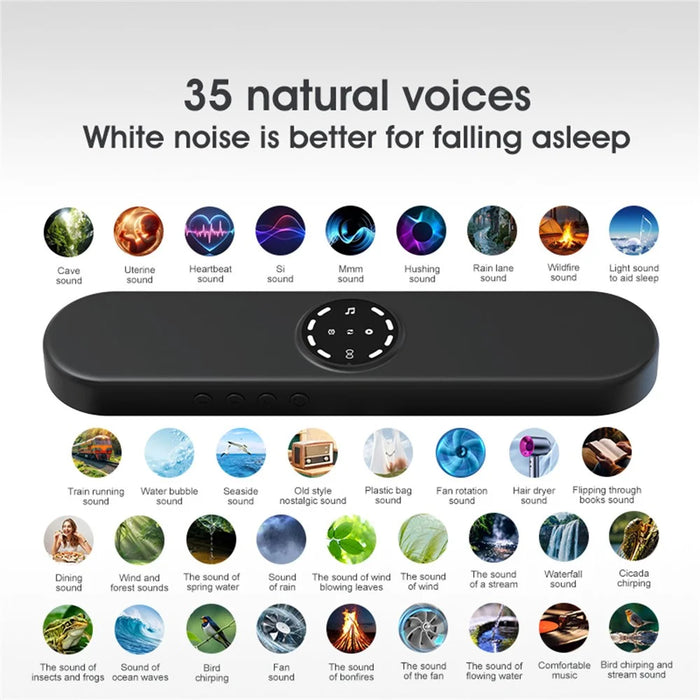 SMB-16 Bone Conduction Sleep Aid Bluetooth-compatible Speaker White Noise Sound Machine Under Pillow Speaker - Black - 7