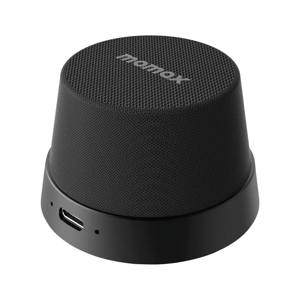 MOMAX 1-Vibe Go BS6 Magnetic Wireless Speaker with Phone Stand Function Portable Audio Speaker IPX6 Waterproof for Home / Outdoor - Black - 1