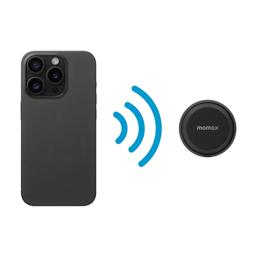 MOMAX 1-Vibe Go BS6 Magnetic Wireless Speaker with Phone Stand Function Portable Audio Speaker IPX6 Waterproof for Home / Outdoor - Black - 5