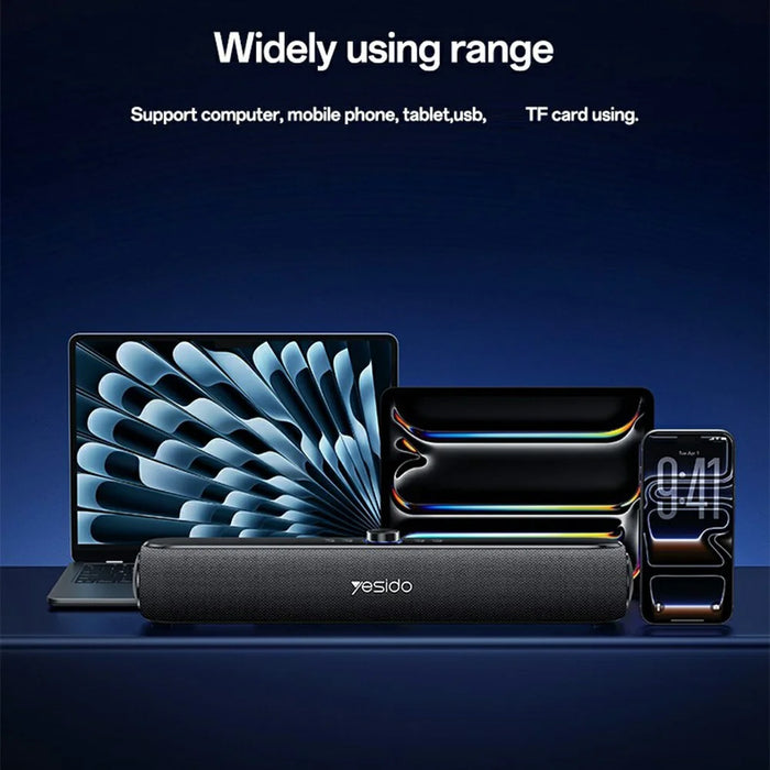 YESIDO YSW42 Wireless Bluetooth-compatible Speaker HiFi Sound Portable 20W Desktop Soundbar Support TF Card - Black - 6