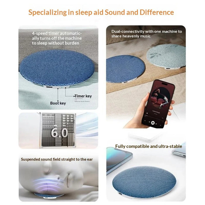 X5PRO Ultra Thin Pillow Disc Sleep Speaker Wireless Bluetooth-Compatible Speaker Bedside Sound Disc - Sapphire - 2