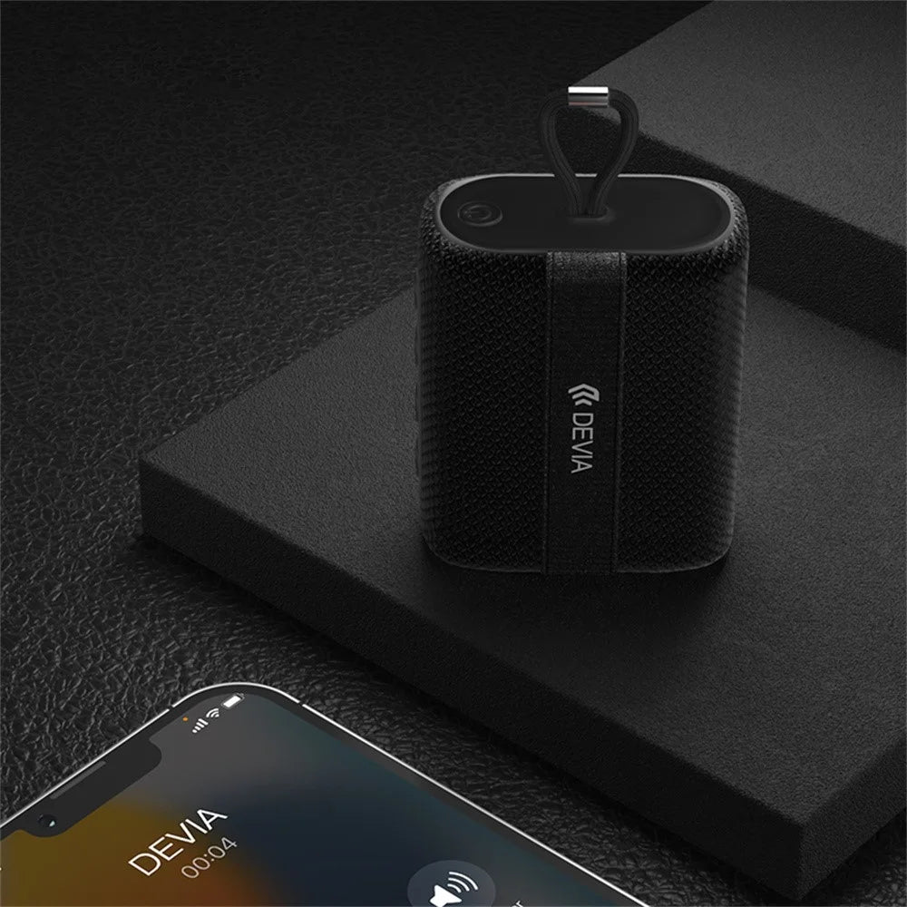 DEVIA EM503 Star Series O-A2 Portable Bluetooth-Compatible Speaker with Lanyard HiFi Sound Speaker - Black - 4