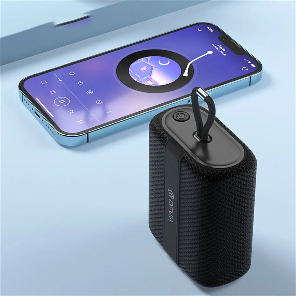 DEVIA EM503 Star Series O-A2 Portable Bluetooth-Compatible Speaker with Lanyard HiFi Sound Speaker - Black - 5