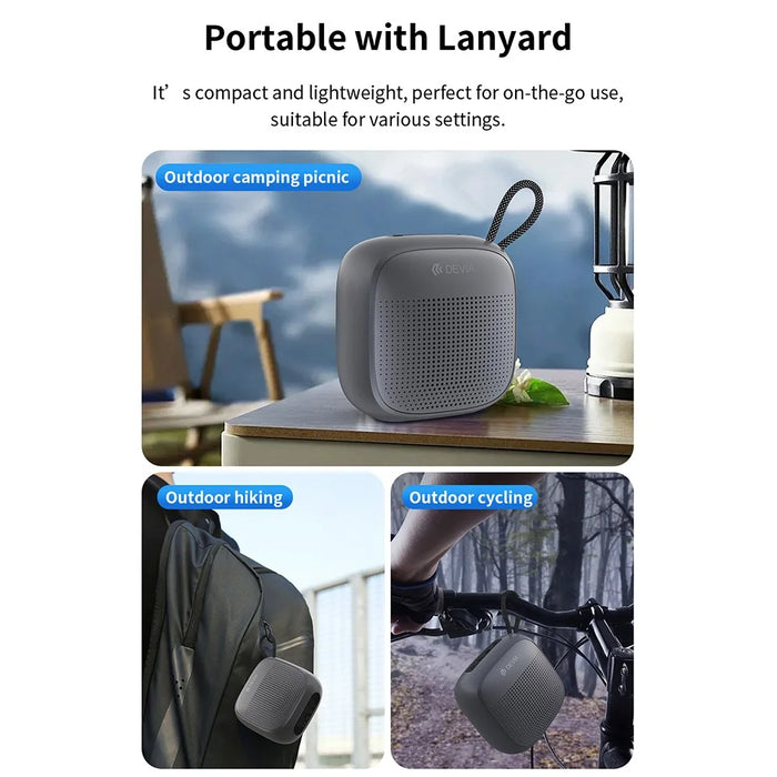 DEVIA Sound Lite2 Wireless Bluetooth-compatible Speaker with Lanyard Dual Driver HiFi Bass Stereo Subwoofer - Tarnish - 6