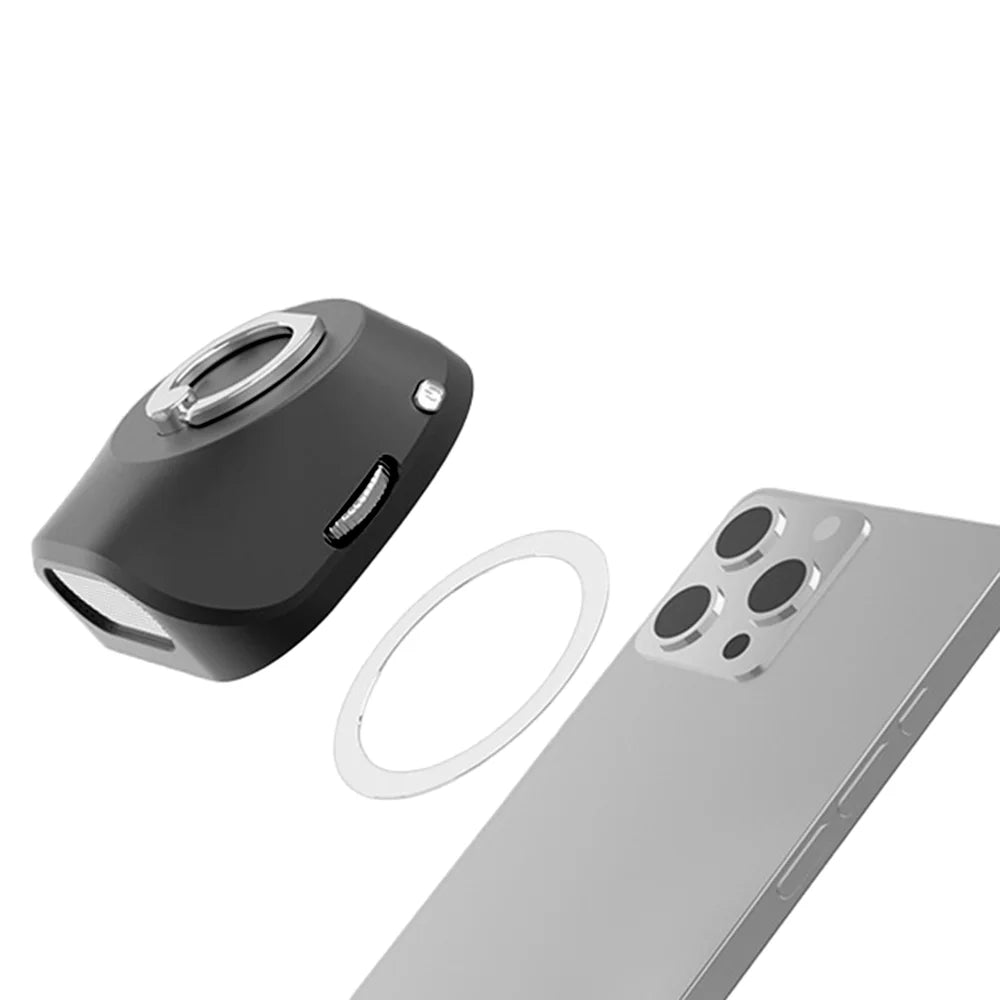 TYBOX01 3 in 1 Rotating Ring Stand Magnetic Bluetooth-compatible Speaker Phone Amplifier Sound Booster - Black - 1