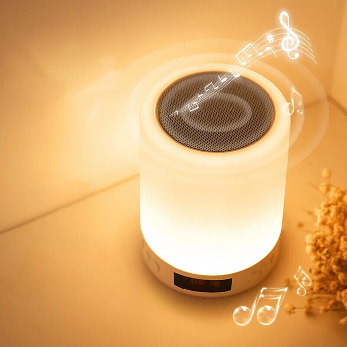 S66 Touch Control Wireless Cylinder Colorful Night Light Bluetooth-compatible Speaker Alarm Clock Desk Decoration - 2