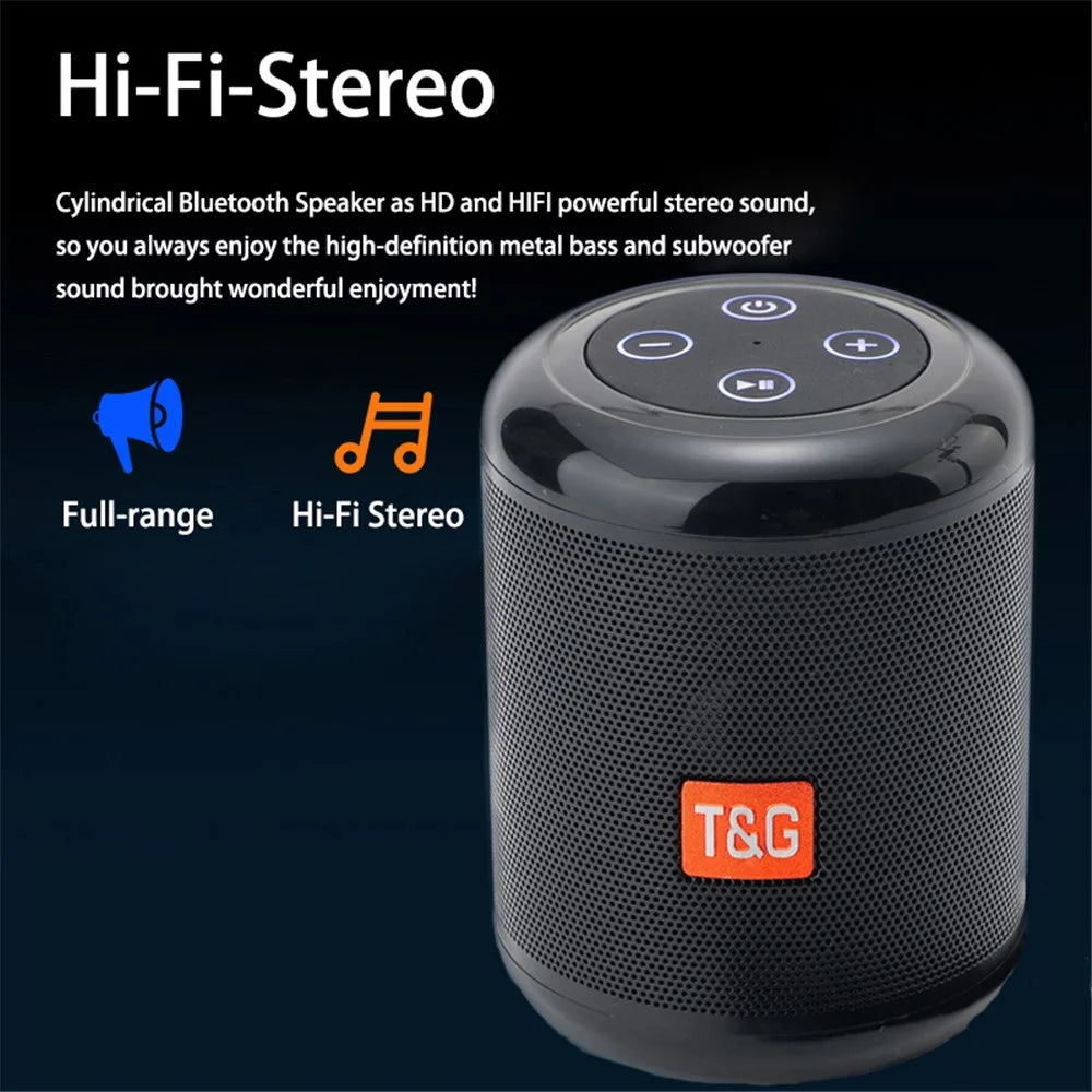 T&G TG519 TWS Bluetooth-compatible Speaker FM Radio Loudspeaker Support TF Card 3.5mm AUX U Disk - Black - 4