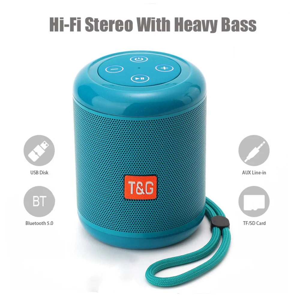 T&G TG519 TWS Bluetooth-compatible Speaker FM Radio Loudspeaker Support TF Card 3.5mm AUX U Disk - Black - 6