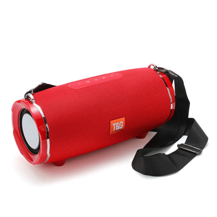 T&G TG187 Wireless Bluetooth-compatible Speaker Waterproof FM TF Stereo Subwoofer with Shoulder Strap (CE Certificated) - Red - 1