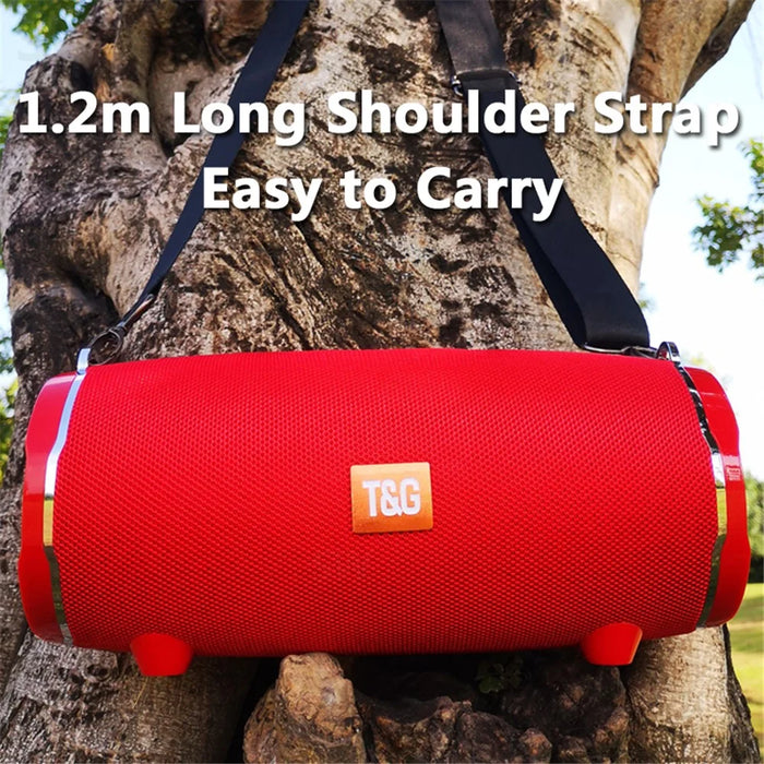 T&G TG187 Wireless Bluetooth-compatible Speaker Waterproof FM TF Stereo Subwoofer with Shoulder Strap (CE Certificated) - Red - 5