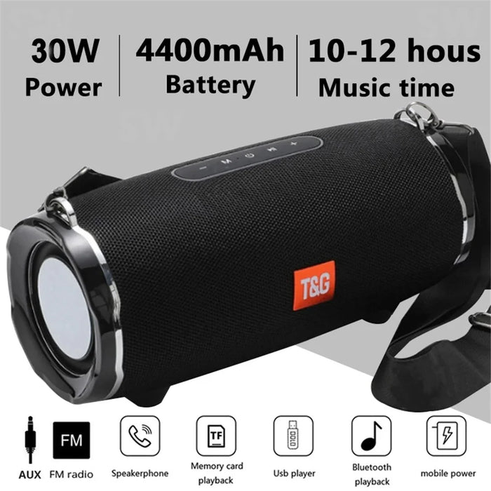 T&G TG187 Wireless Bluetooth-compatible Speaker Waterproof FM TF Stereo Subwoofer with Shoulder Strap (CE Certificated) - Red - 6