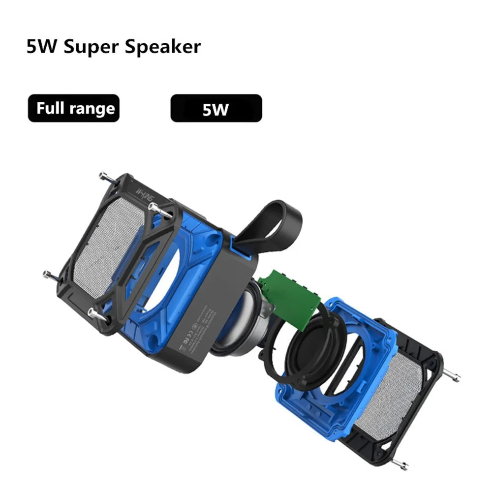 W-KING S6 Portable Bluetooth-compatible Speaker TF Card FM Radio Outdoor Waterproof Wireless Music Subwoofer - 4