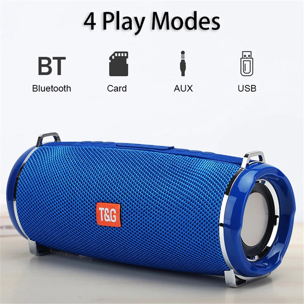 T&G TG192 Portable Outdoor Bluetooth-compatible Speaker TF Card U-Disk FM Wireless Subwoofer with Colorful Flashing LED Light - Black - 7