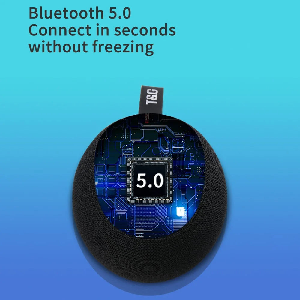T&G TG623 Portable Wireless Speaker Outdoor Waterproof Bluetooth-compatible FM TF TWS Stereo Music Subwoofer (CE Certificated) - Black - 5
