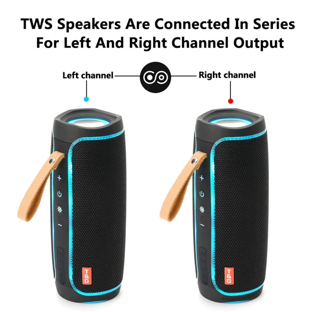 T&G TG287 Portable LED Flashing Wireless Speaker Bluetooth-compatible TF U-Disk FM Stereo Music Subwoofer (CE Certificated) - Black - 5