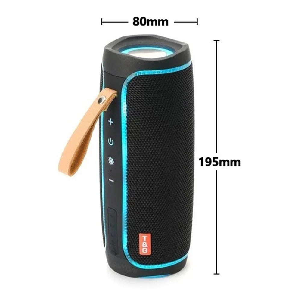 T&G TG287 Portable LED Flashing Wireless Speaker Bluetooth-compatible TF U-Disk FM Stereo Music Subwoofer (CE Certificated) - Black - 6
